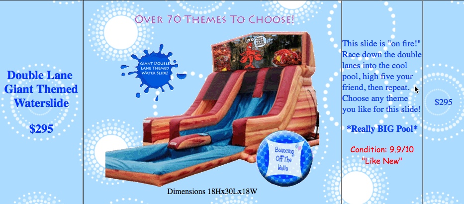 kids double lane water slide prairieveille